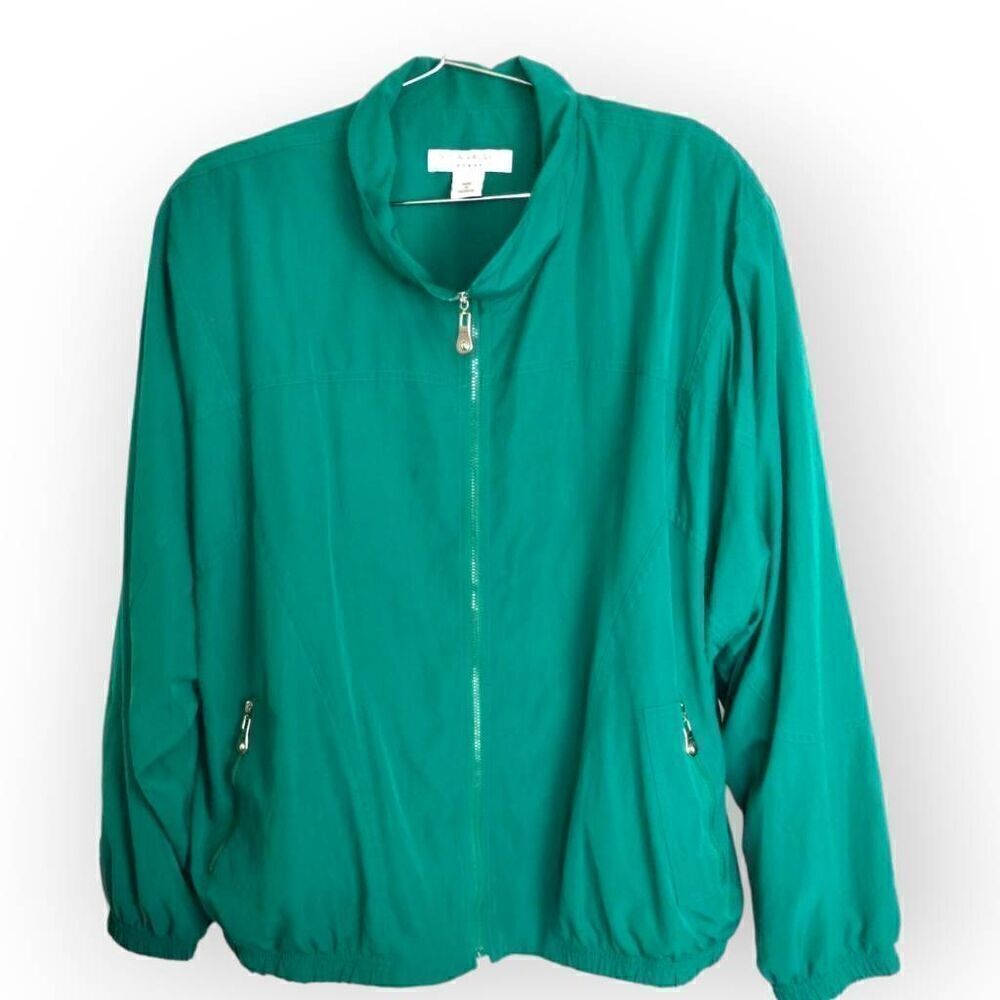 Napa Valley Womens Jacket XXXL Kelly Green Lined Zip Long Sleeve Zipper Pockets